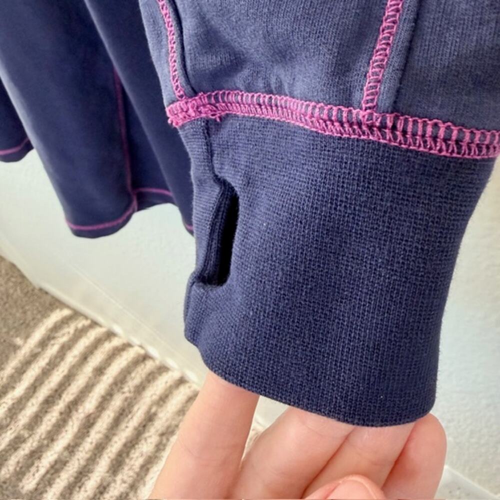 Tommy Bahama Sweatshirt Dress 1/2 Zip Blue w/Exposed Pink Stitching Women's M - Picture 5 of 13